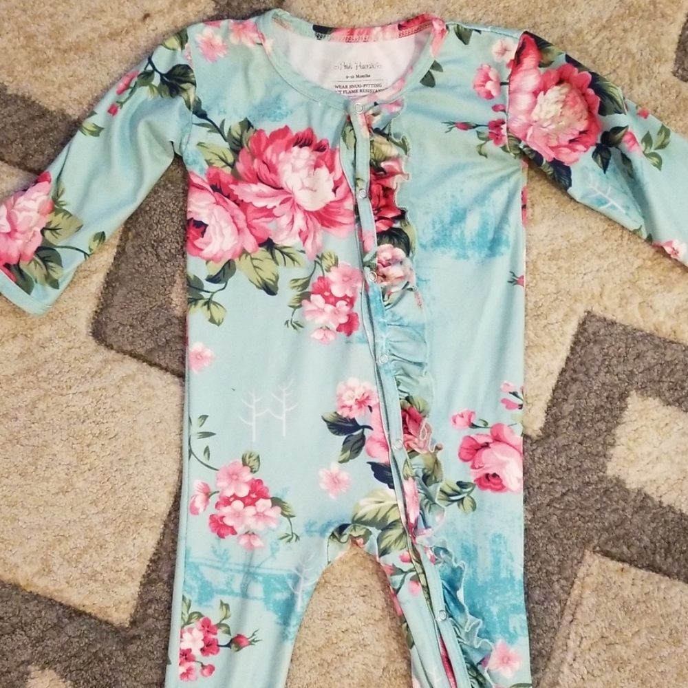 Posh peanut aqua floral one piece